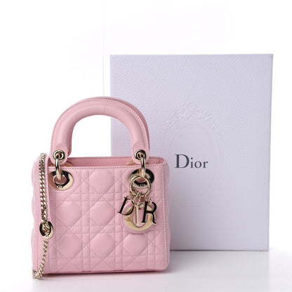 Christian Dior Lambskin Cannage Mini Lady Dior Rose Clair 11 of 11