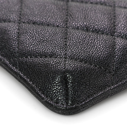 Chanel Iridescent Caviar Quilted Classic Flat Wallet Pouch Black 9 of 11