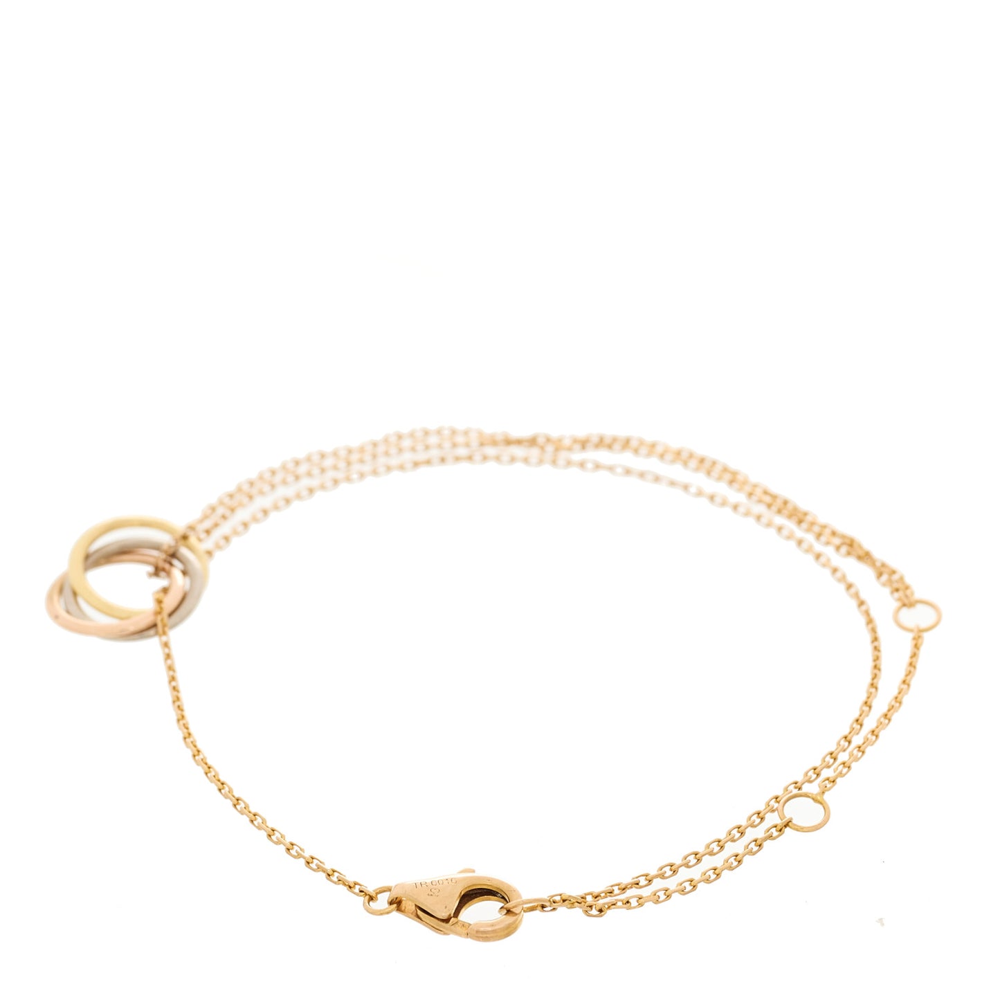 18K Pink Yellow White Gold Trinity Bracelet