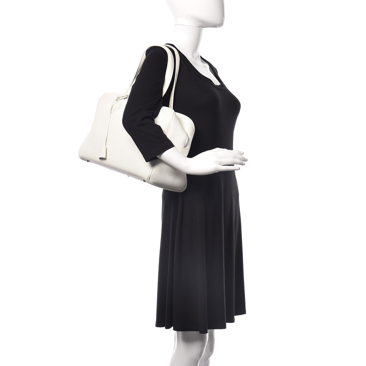 Hermes Taurillon Clemence Victoria II 35 White 2 of 14