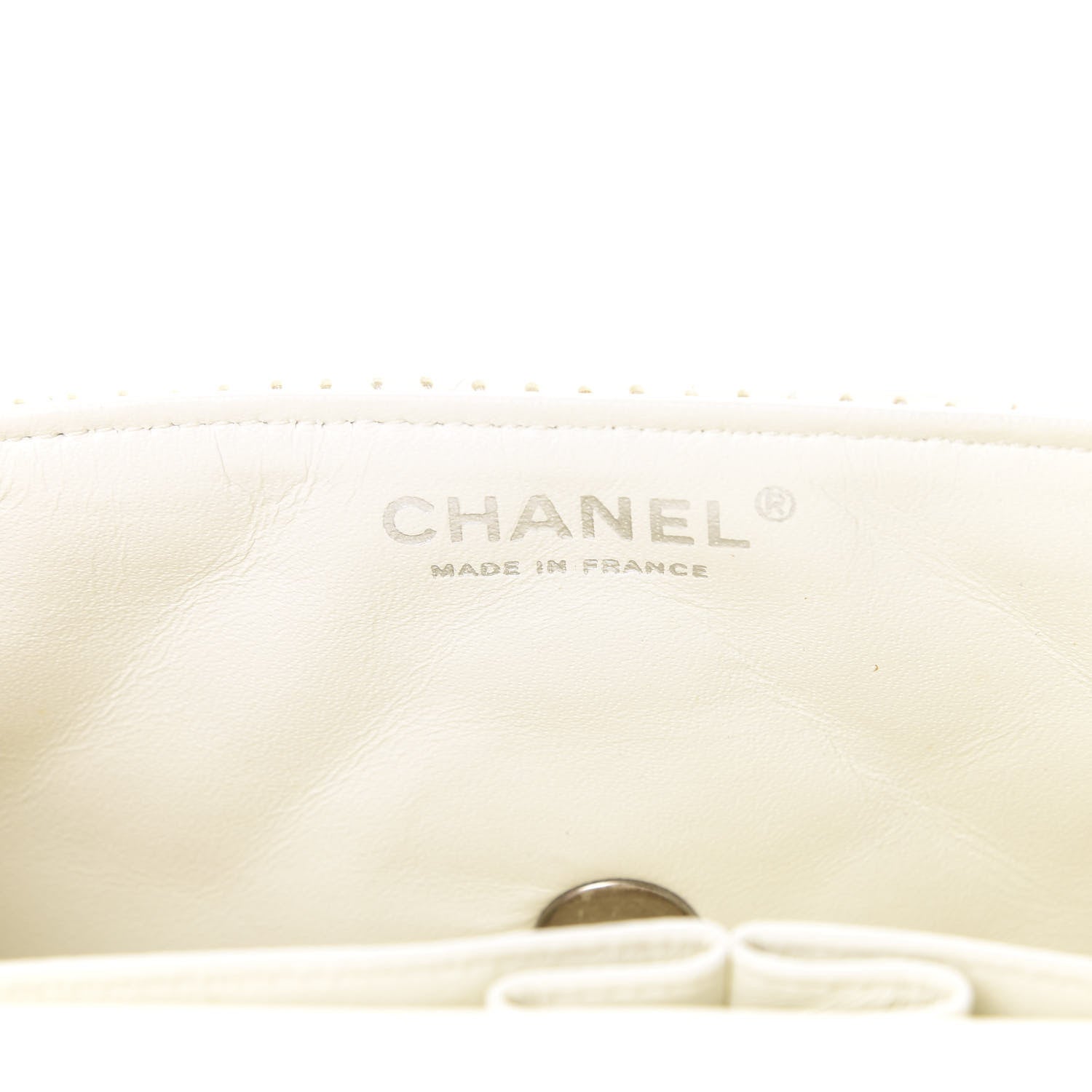Chanel Lambskin Perforated East West Flap White 5 of 16