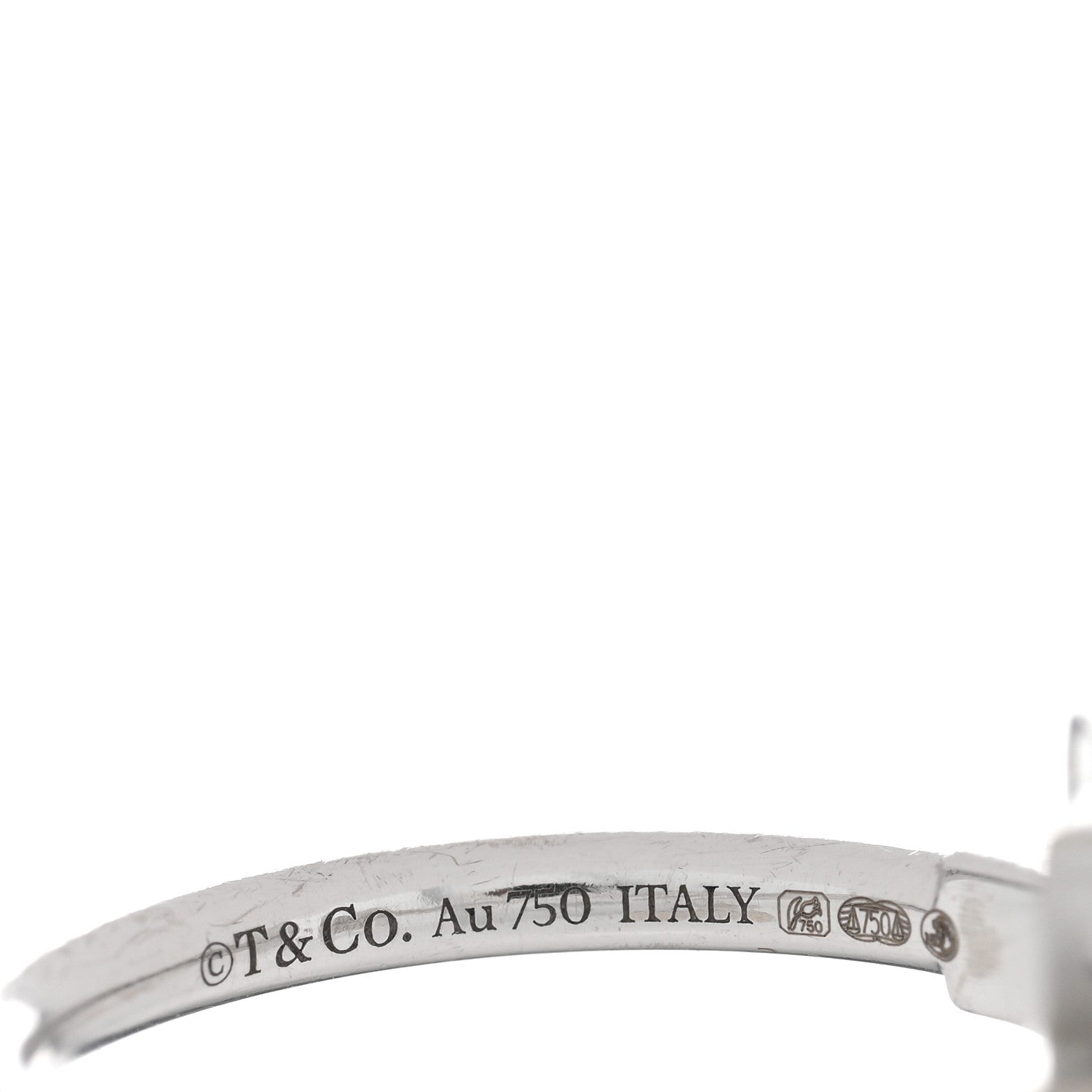 Tiffany 18K White Gold Diamond Turquoise T Wire Ring 51 5.75 4 of 4
