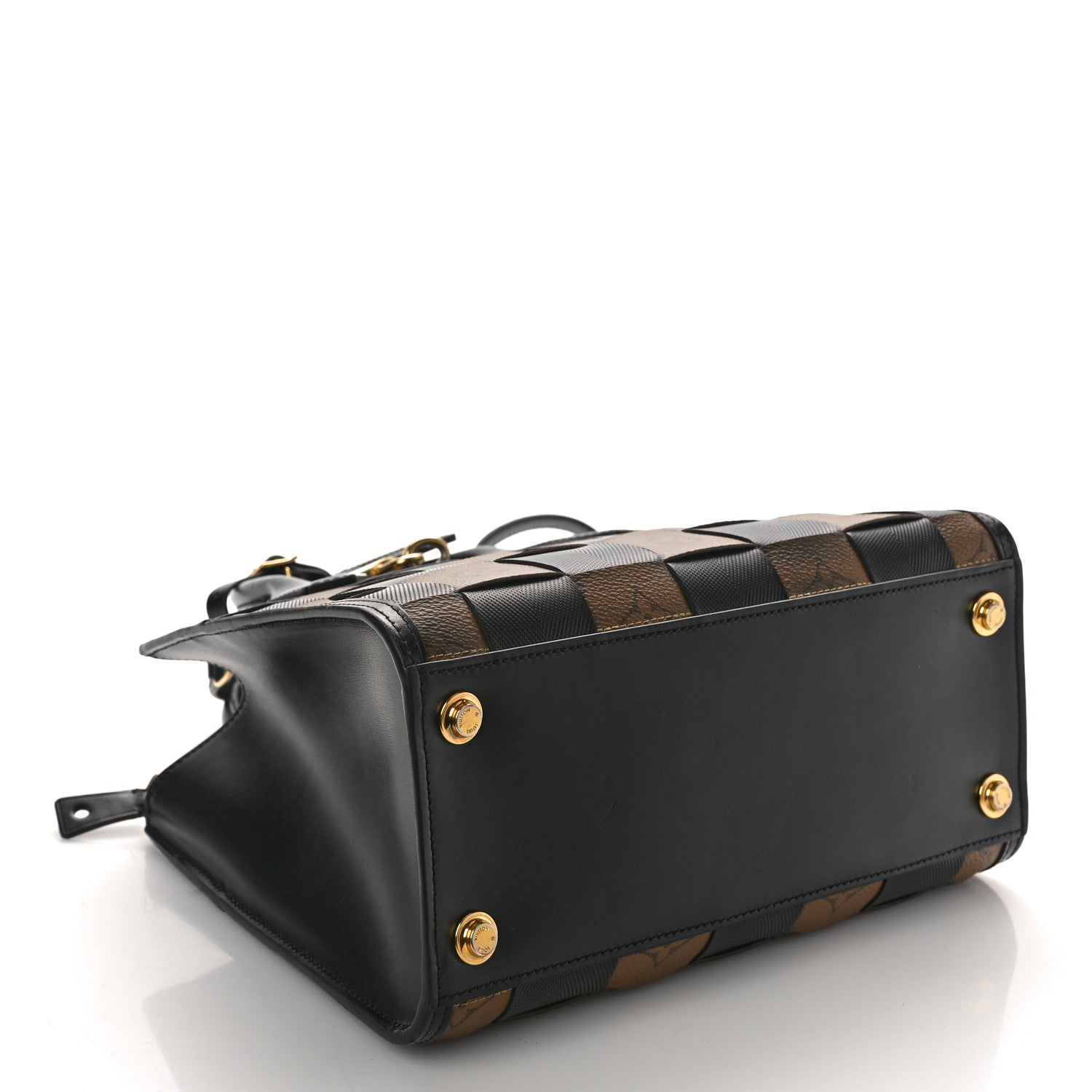 Louis Vuitton Calfskin Monogram Damier Tressage City Steamer PM Black 4 of 10