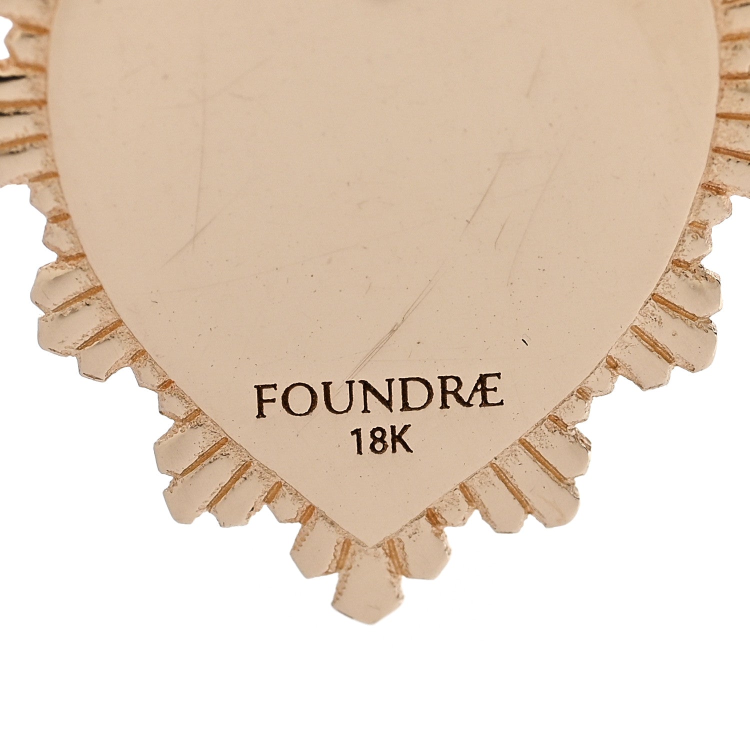 Foundrae 18K Yellow Gold Diamond Miniature Heart Medallion Pendant Petite Fob Link Single Earring 4 of 4