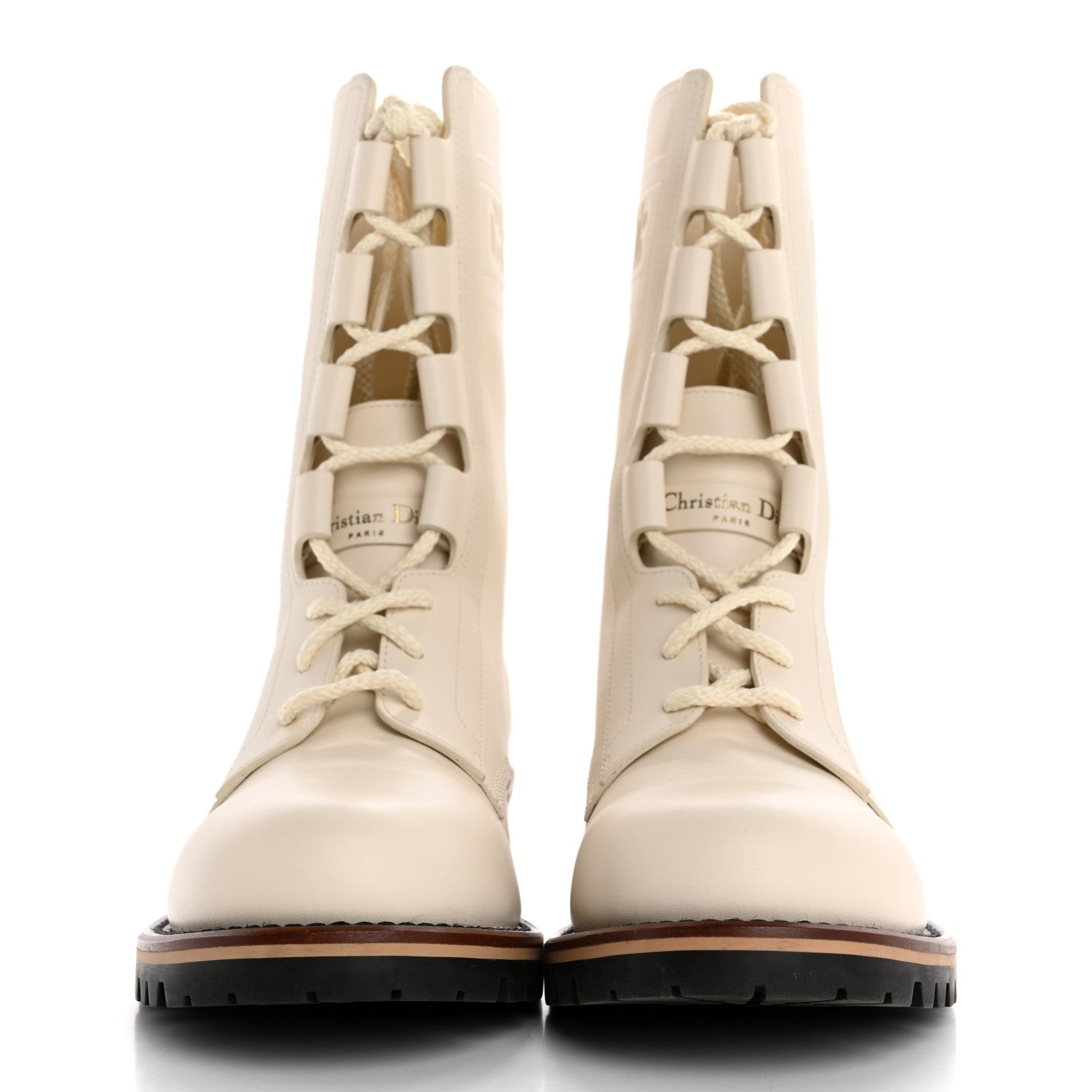 Christian Dior Calfskin Dior Quest 35mm Hiking Boots 37.5 Off White 3 of 10