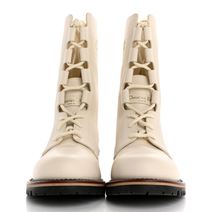 Christian Dior Calfskin Dior Quest 35mm Hiking Boots 37.5 Off White 3 of 10
