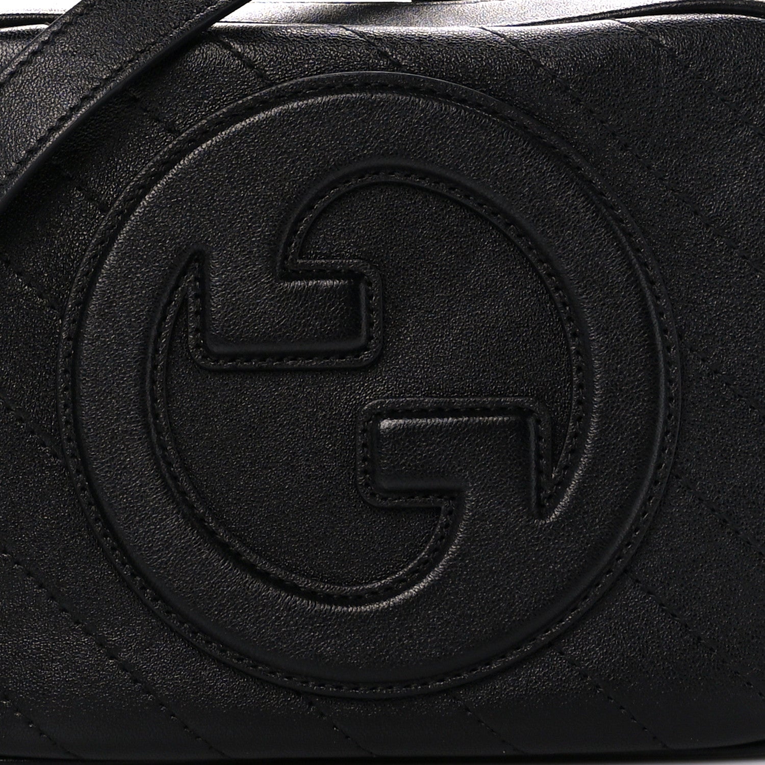 Gucci Sakai Be Green Calfskin Diagonal Stitched Small Blondie Shoulder Bag Black 9 of 11