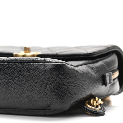 Chanel Shiny Caviar Quilted Chain Melody Backpack Black 10 of 10
