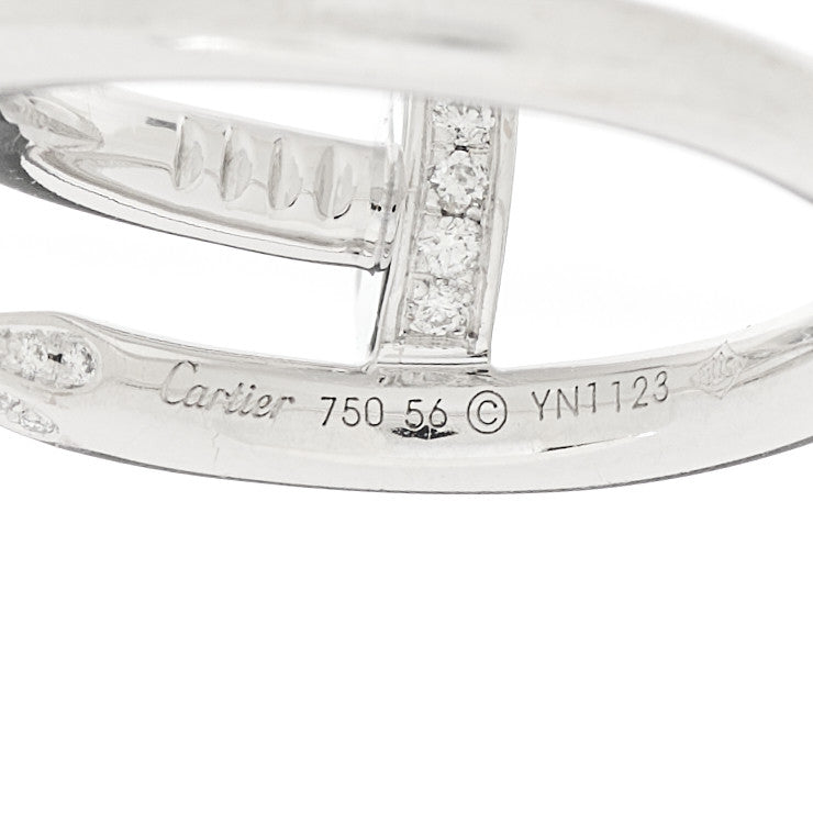18K White Gold Diamond Juste Un Clou Ring 56 7.5