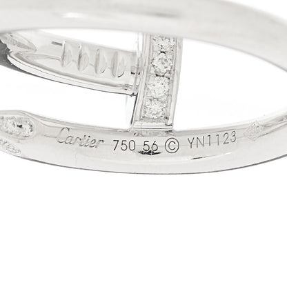 Cartier 18K White Gold Diamond Juste Un Clou Ring 56 7.5 4 of 5