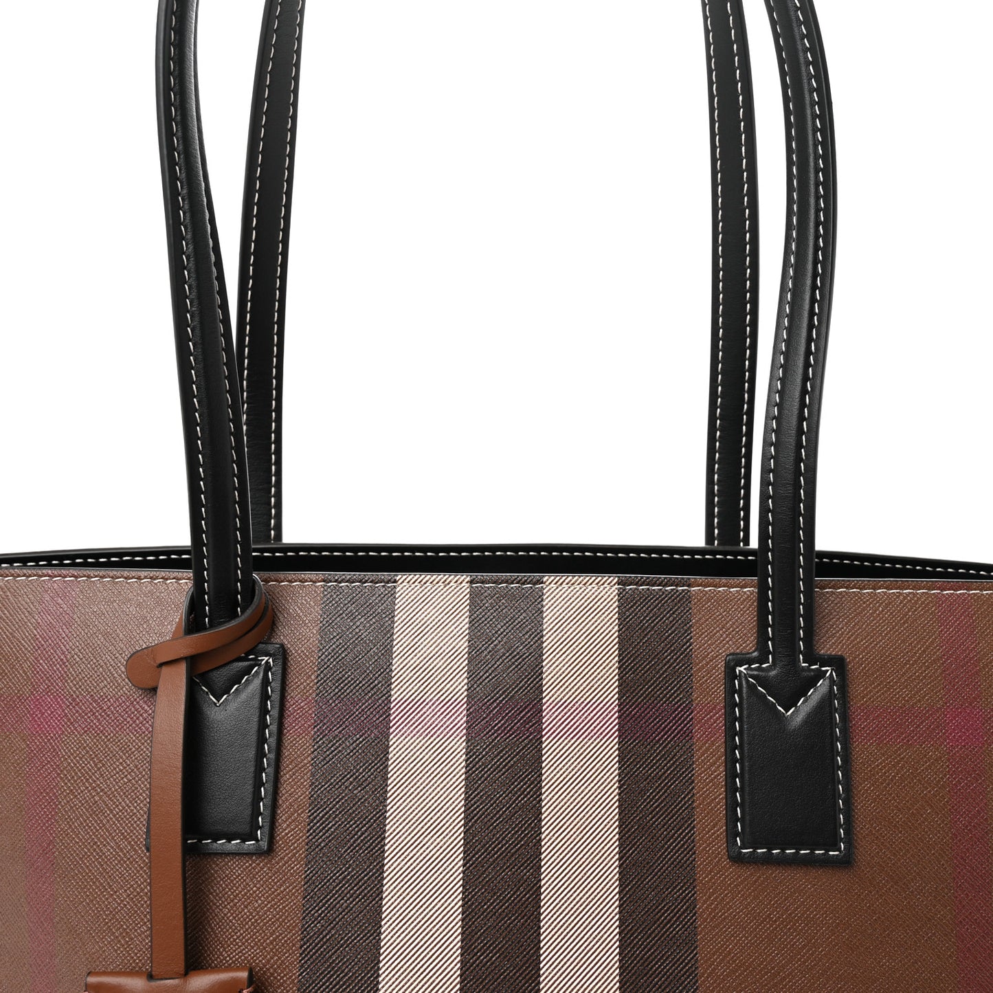 E-Canvas Check Medium Soft TB Tote Dark Birch Brown