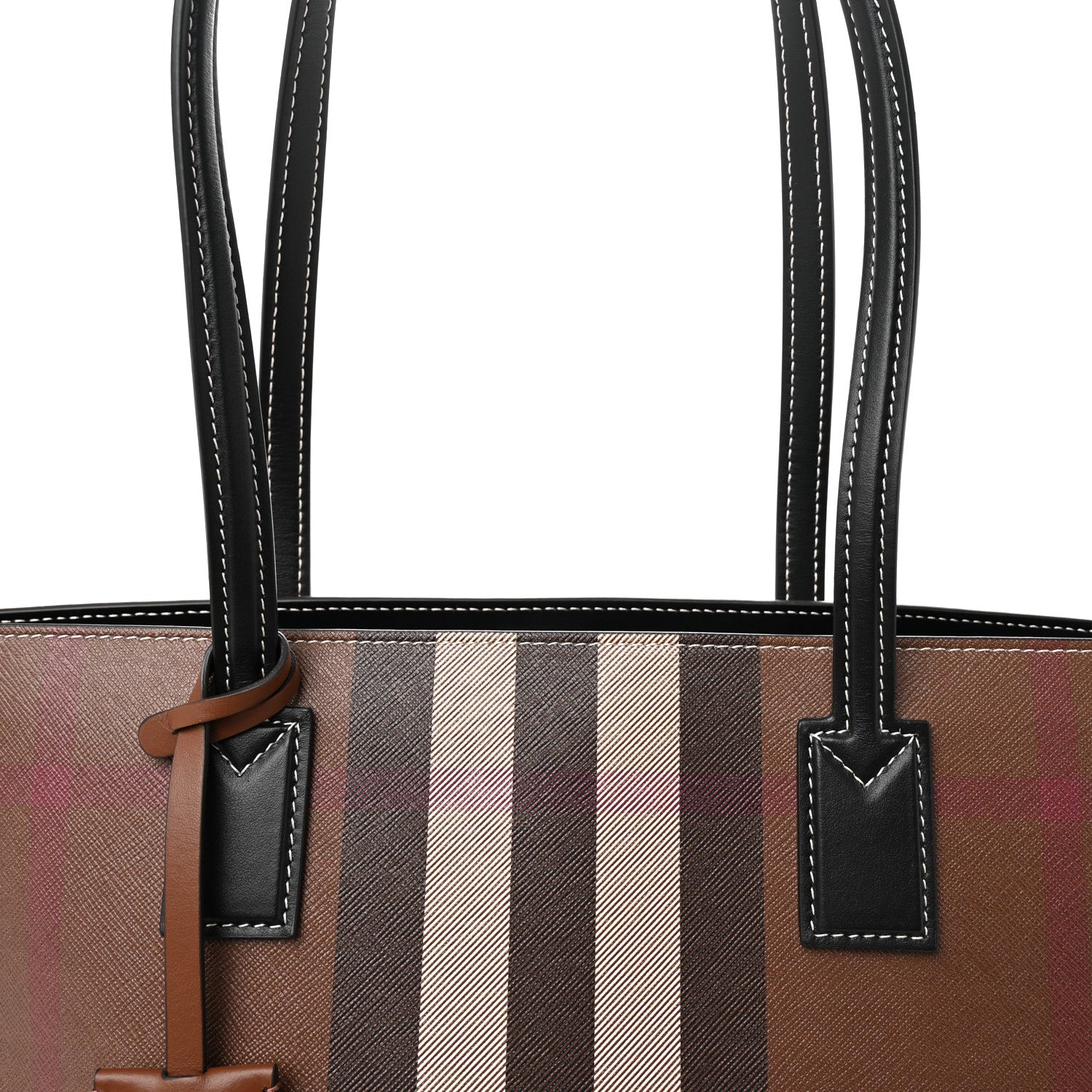 Burberry E-Canvas Check Medium Soft TB Tote Dark Birch Brown 7 of 9
