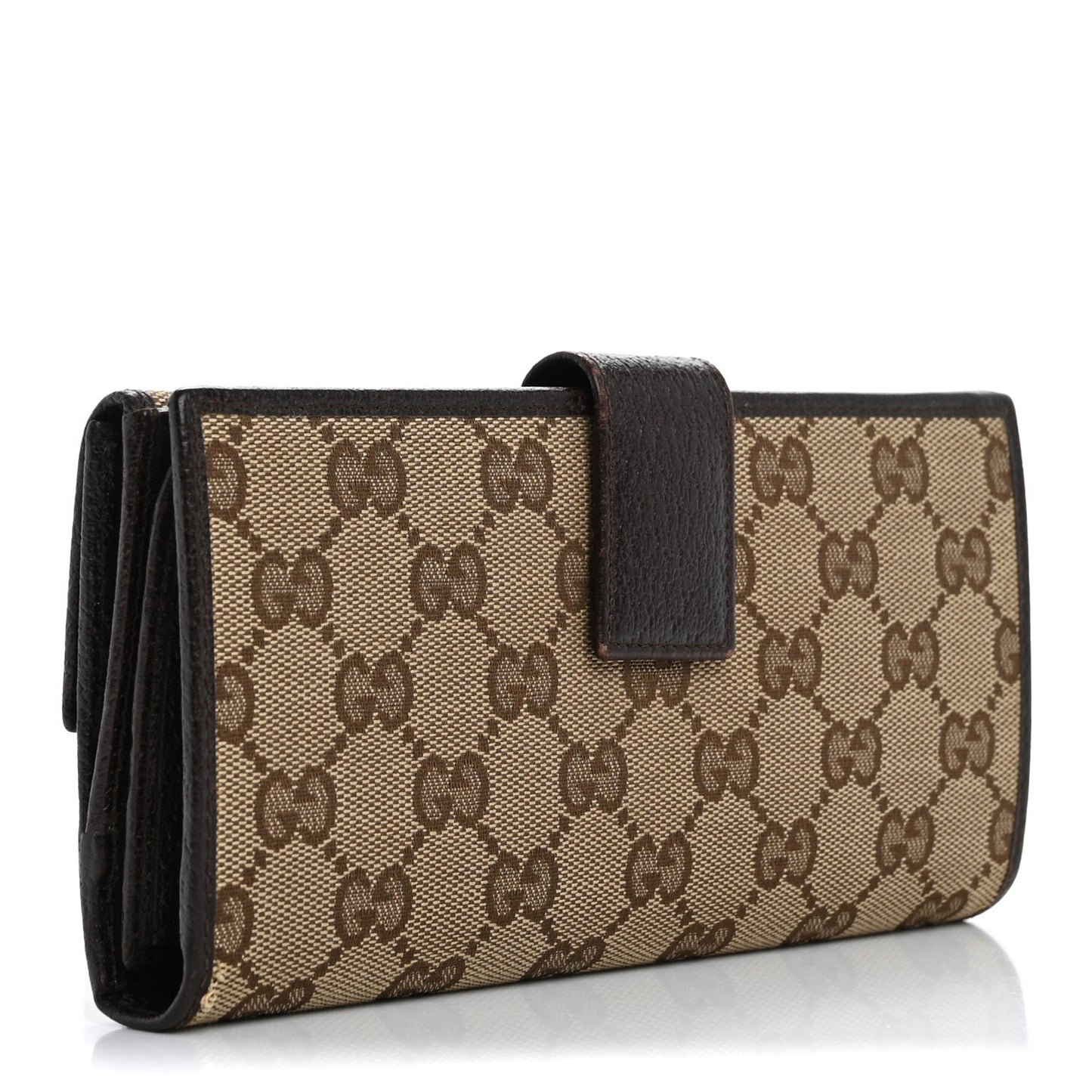 Monogram Metal Bar Continental Flap Wallet Beige Ebony Dark Brown