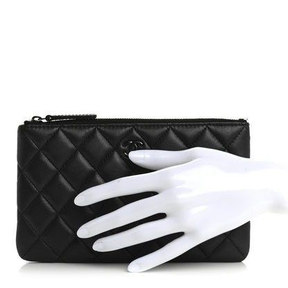 Chanel Pearly Lambskin Quilted Cosmetic Case So Black 2 of 8