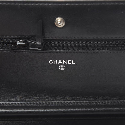 Chanel Lambskin Quilted Wallet On Chain WOC Black 6 of 14