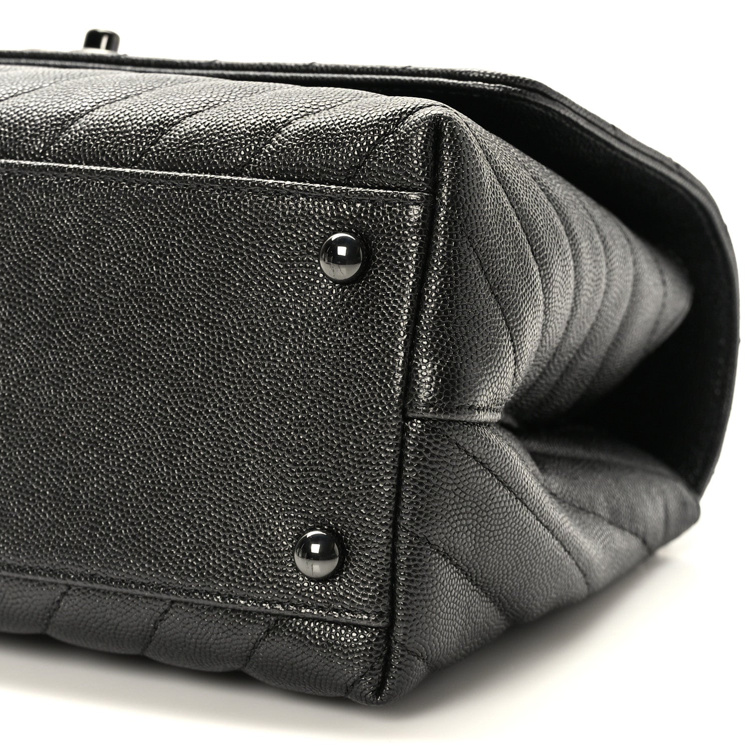 Chanel Caviar Chevron Quilted Small Coco Handle Flap So Black 9 of 9
