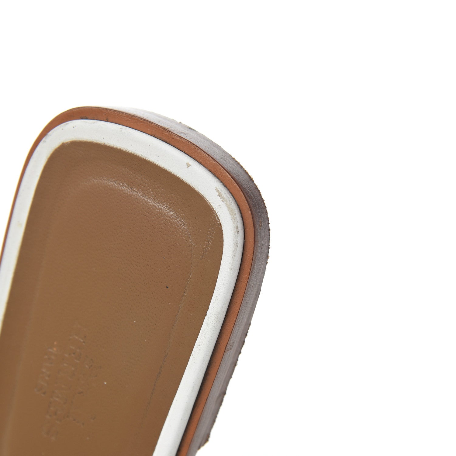 Hermes Box Calfskin Oran Sandals 38.5 White 17 of 24