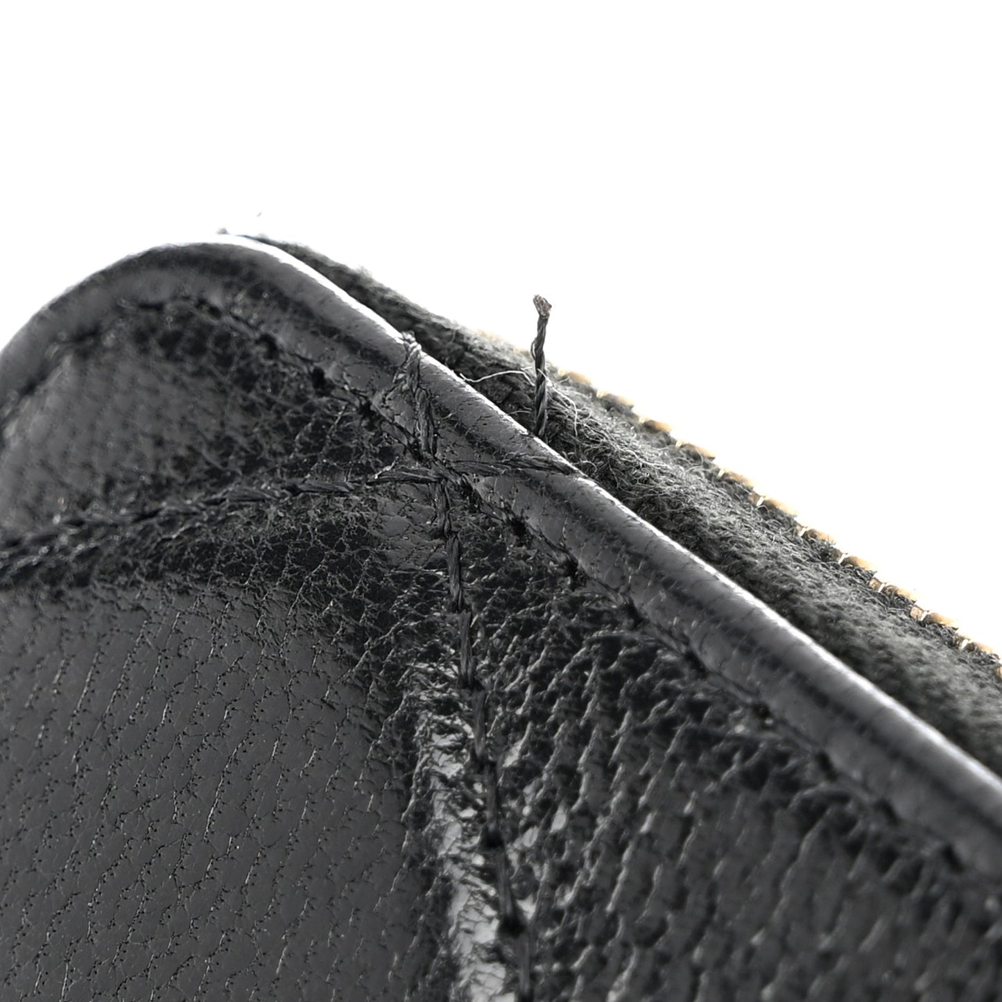 Calfskin Diamond Quilted Zip Around Wallet Black