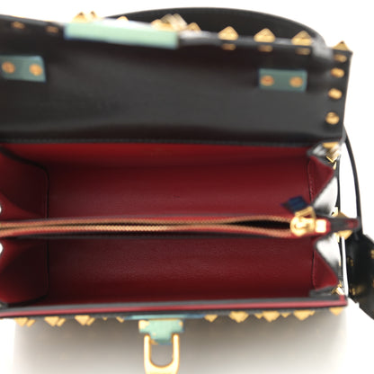 Valentino Garavani Grainy Calfskin Small Rockstud Allover Alcove Top-Handle Flap Bag Black 4 of 10