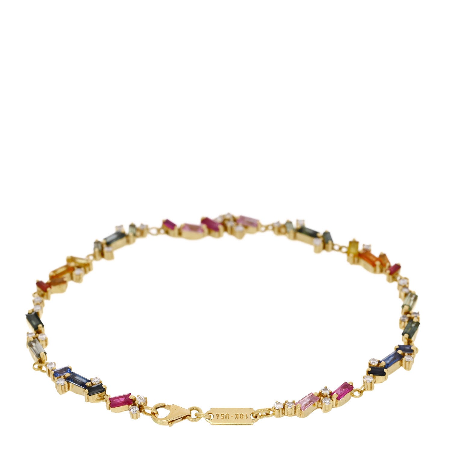 Suzanne Kalan 18K Rose Gold Rainbow Sapphire La Fantaisie Star Dust Bracelet 2 of 4