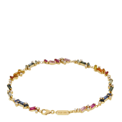 Suzanne Kalan 18K Rose Gold Rainbow Sapphire La Fantaisie Star Dust Bracelet 2 of 4