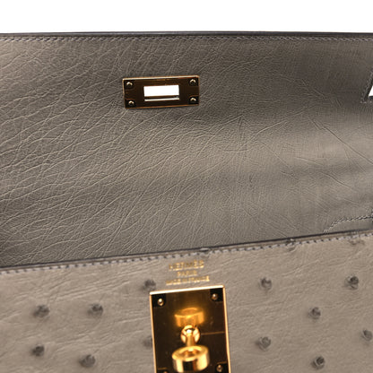 Hermes Ostrich Kelly Sellier 28 Gris Tourterelle 12 of 13
