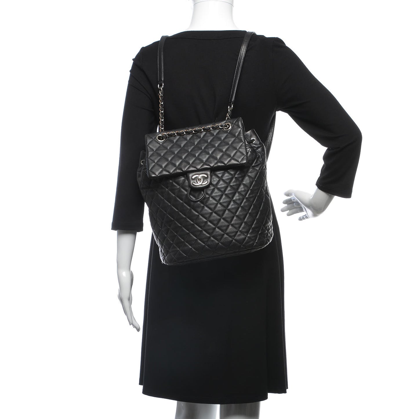 Lambskin Quilted Large Urban Spirit Backpack Black
