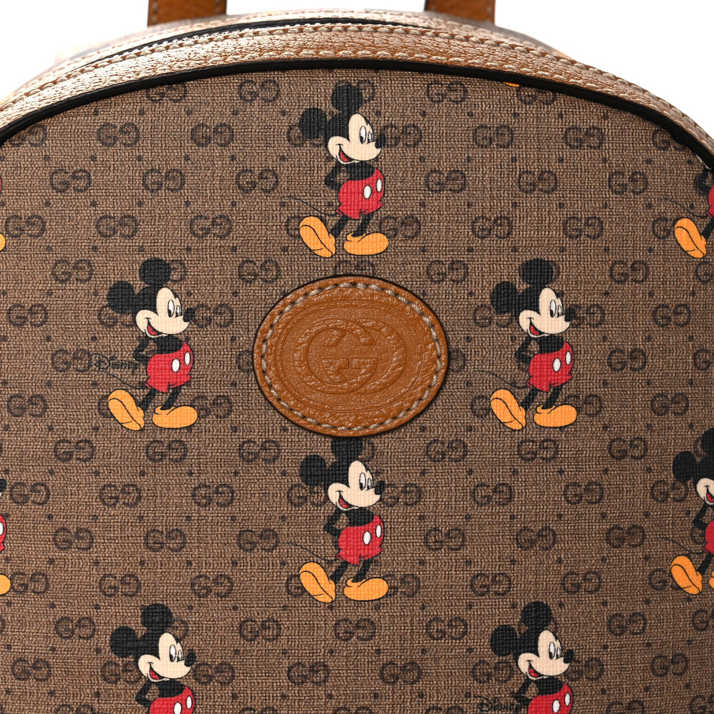 X DISNEY Mini Vintage GG Supreme Monogram Mickey Mouse Small Dome Backpack Beige Vintage Sun Oil
