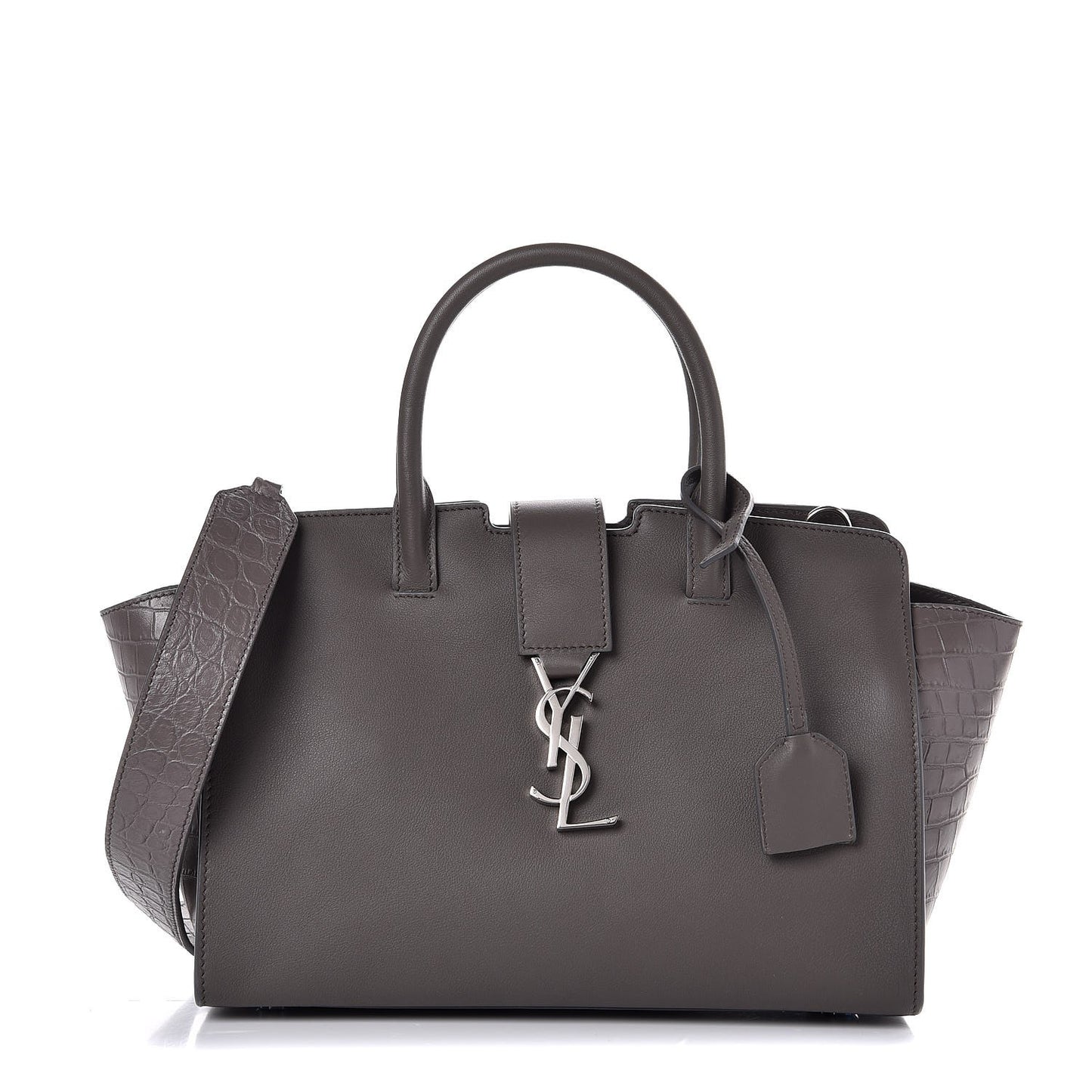 Calfskin Crocodile Embossed Baby Monogram Downtown Cabas Earth