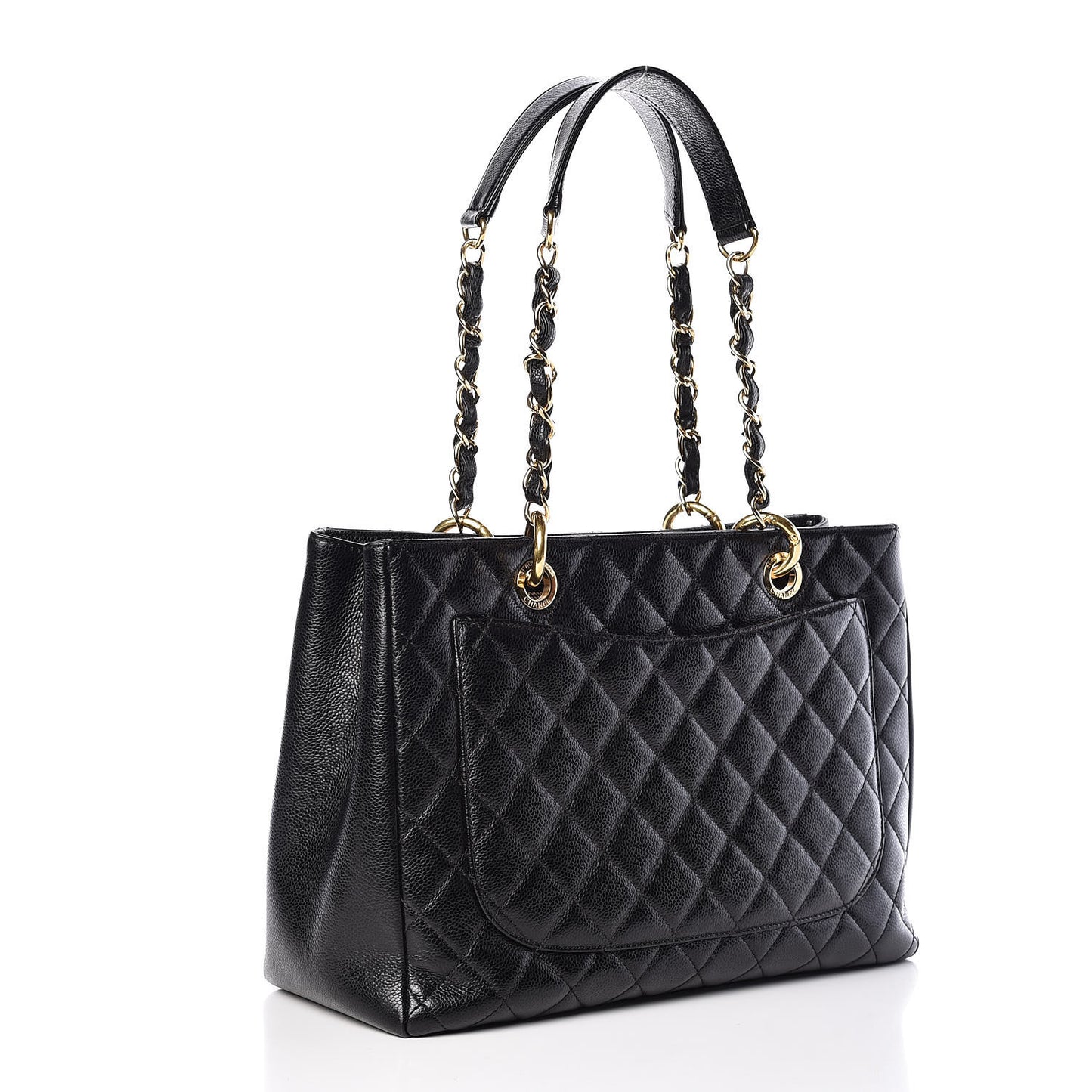 Caviar Quilted Grand Shopping Tote GST Black
