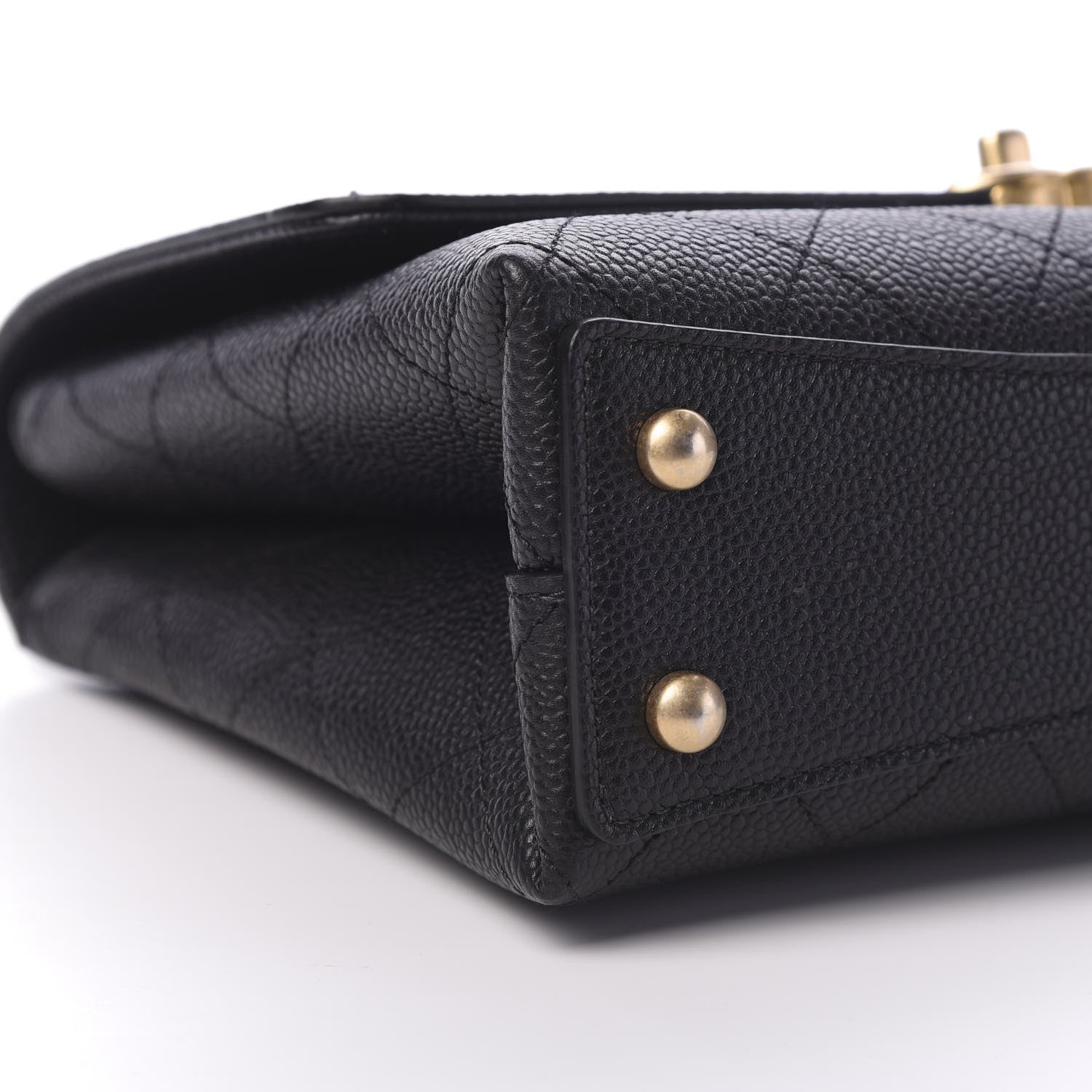 Chanel Grained Calfskin Small Stitched Flap Black 7 of 10