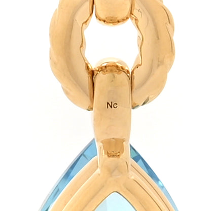David Yurman 18K Yellow Gold Blue Topaz Marbella Y Pendant 3 of 4