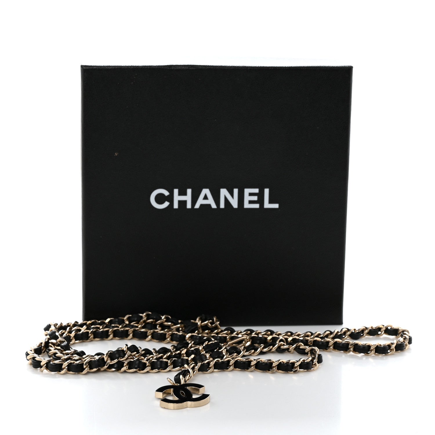 Chanel Lambskin Enamel CC Chain Belt Black Gold 4 of 4