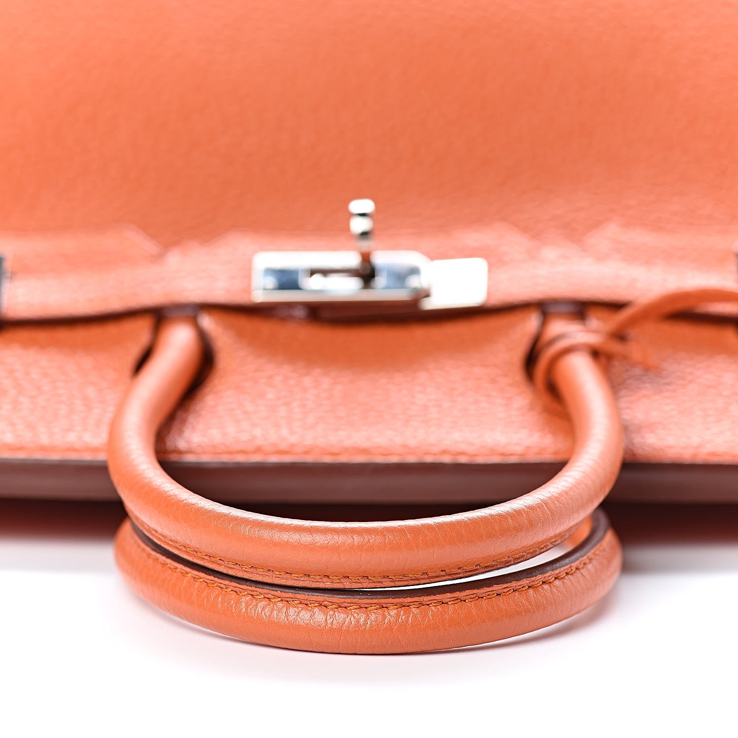 Hermes Taurillon Clemence Birkin 25 Orange 10 of 27