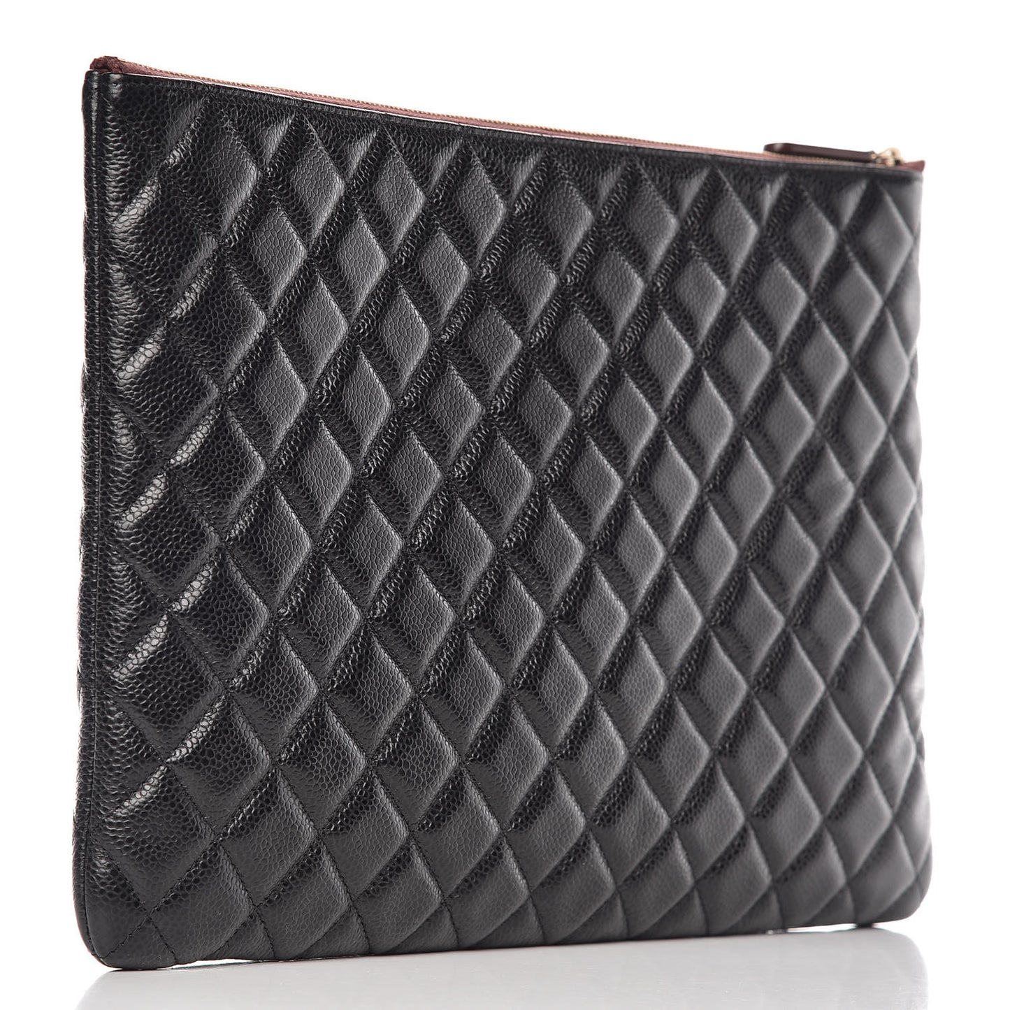 Caviar Quilted Large Cosmetic Case Black