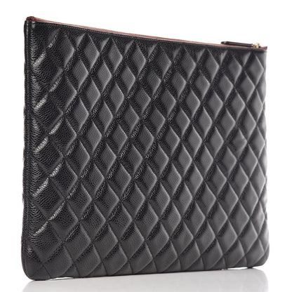 Chanel Caviar Quilted Large Cosmetic Case Black 3 of 9