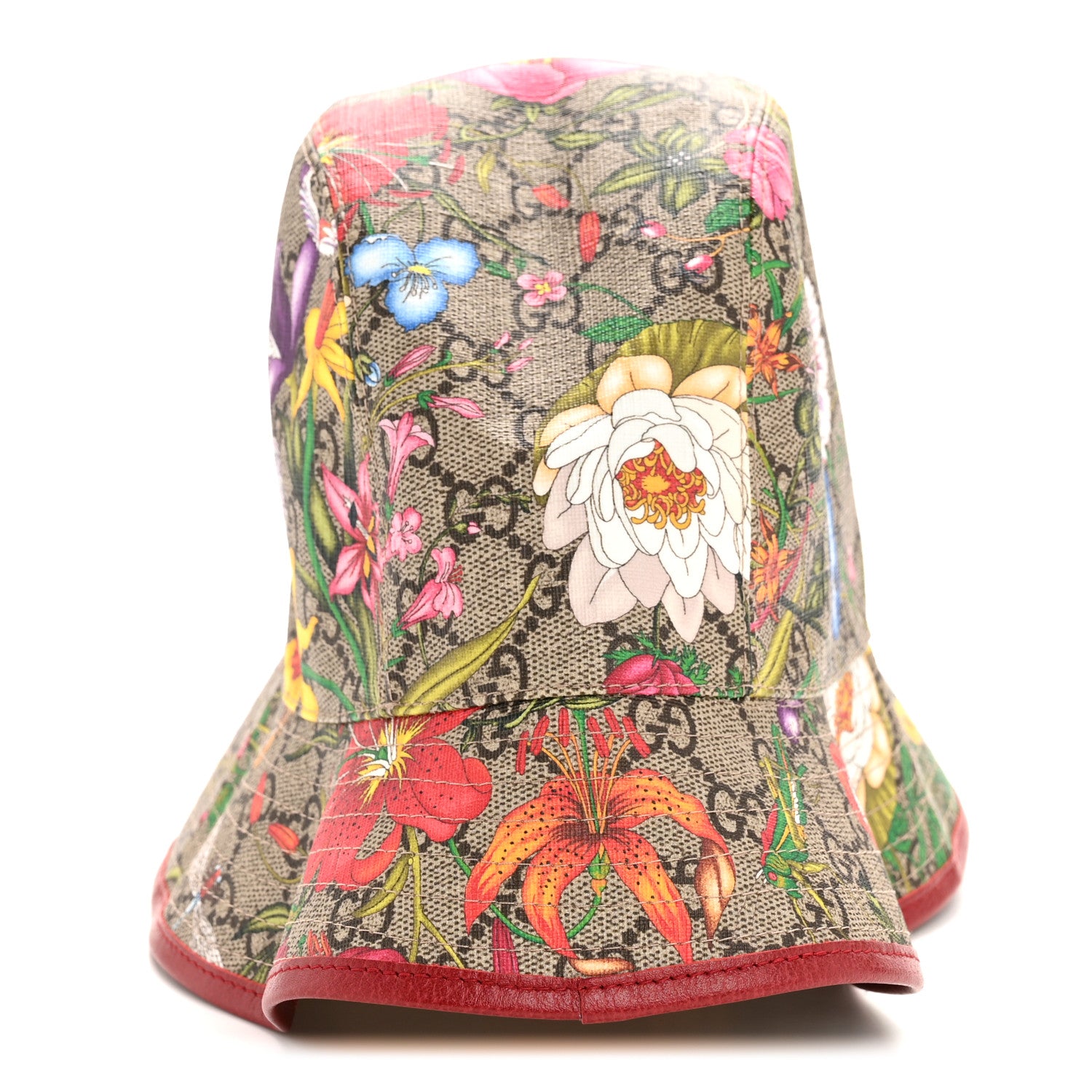 Gucci GG Supreme Monogram Flora Fedora Hat L Red 1788872