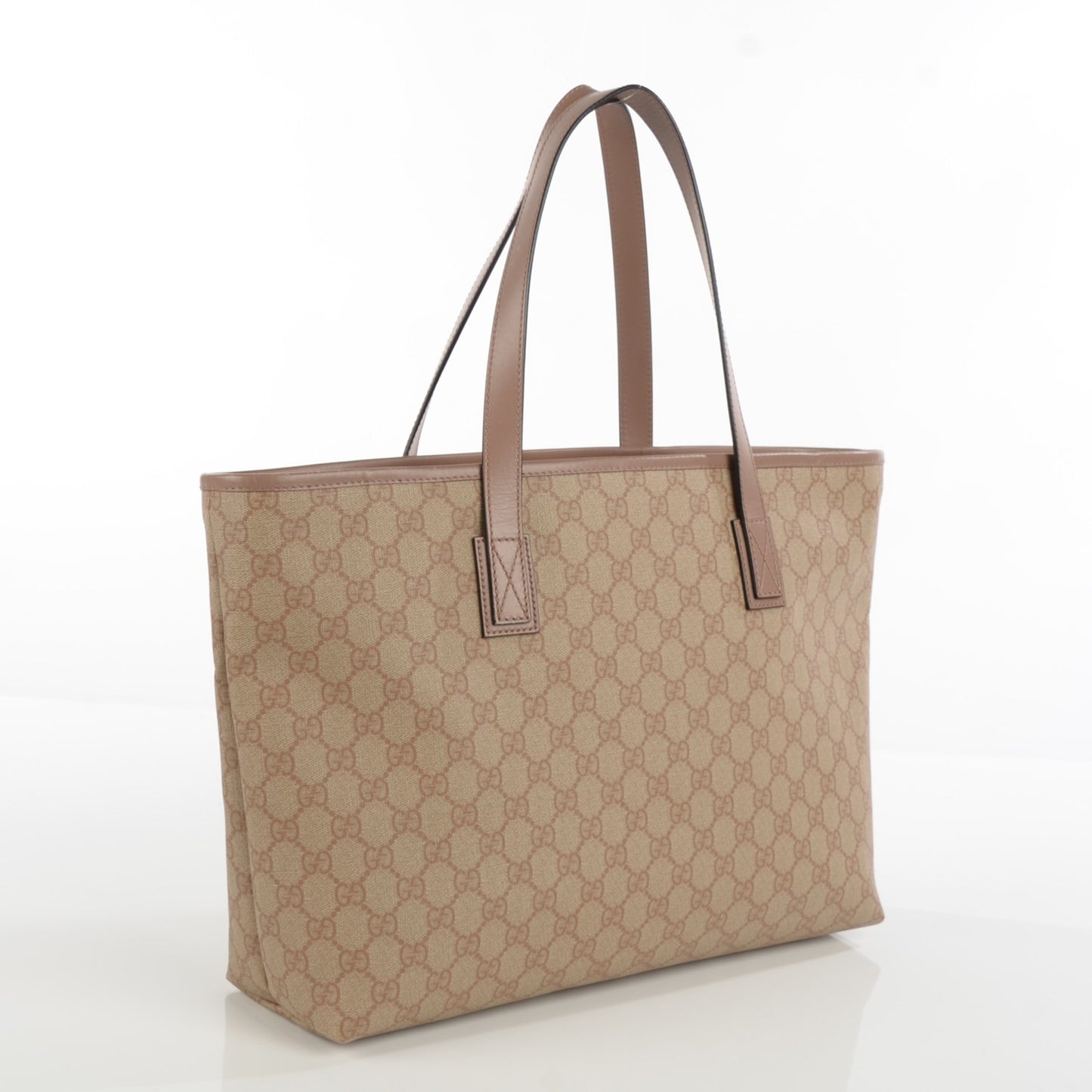 GG Supreme Monogram Medium Zippered Shopping Tote Winter Rose