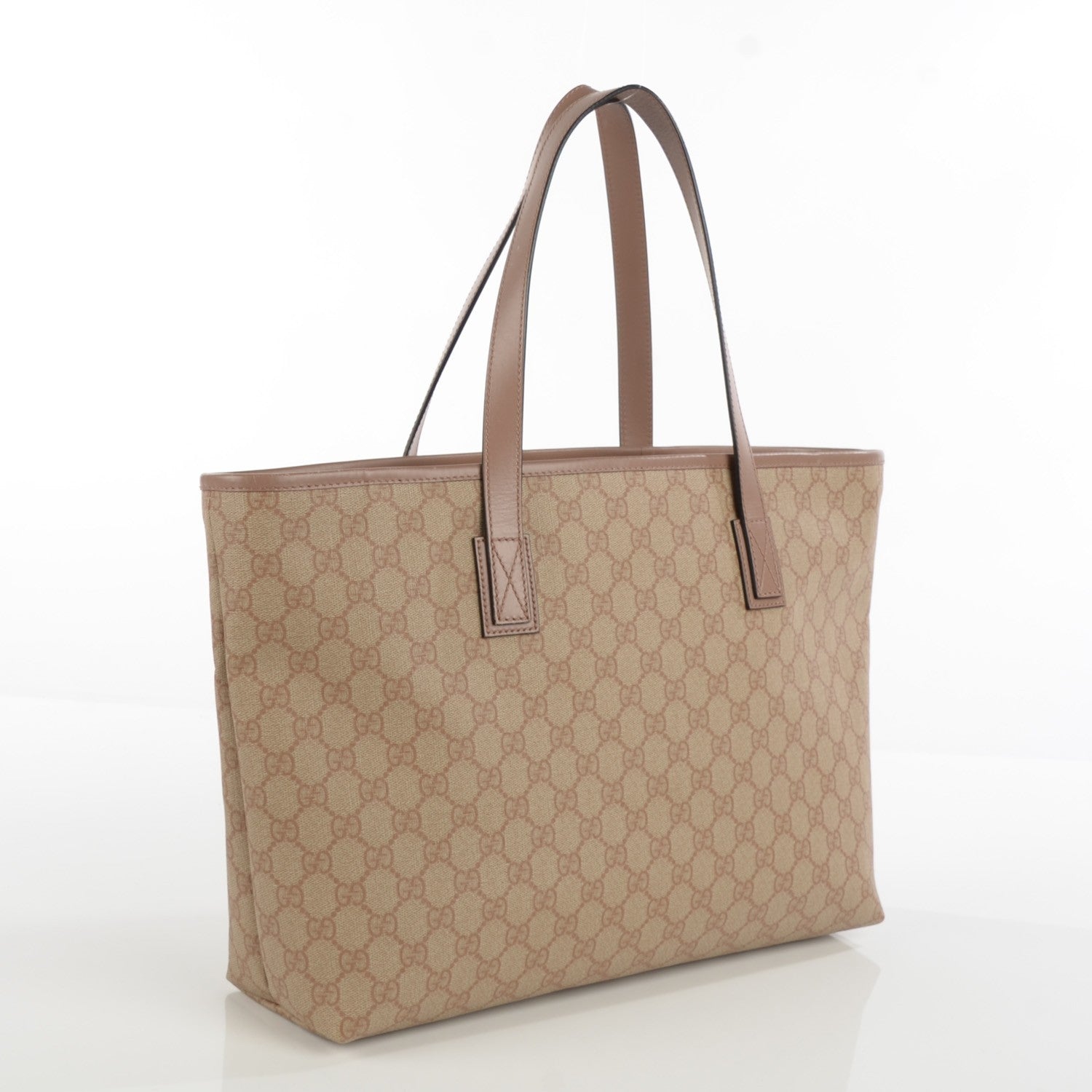 Gucci GG Supreme Monogram Medium Zippered Shopping Tote Winter Rose 3 of 7