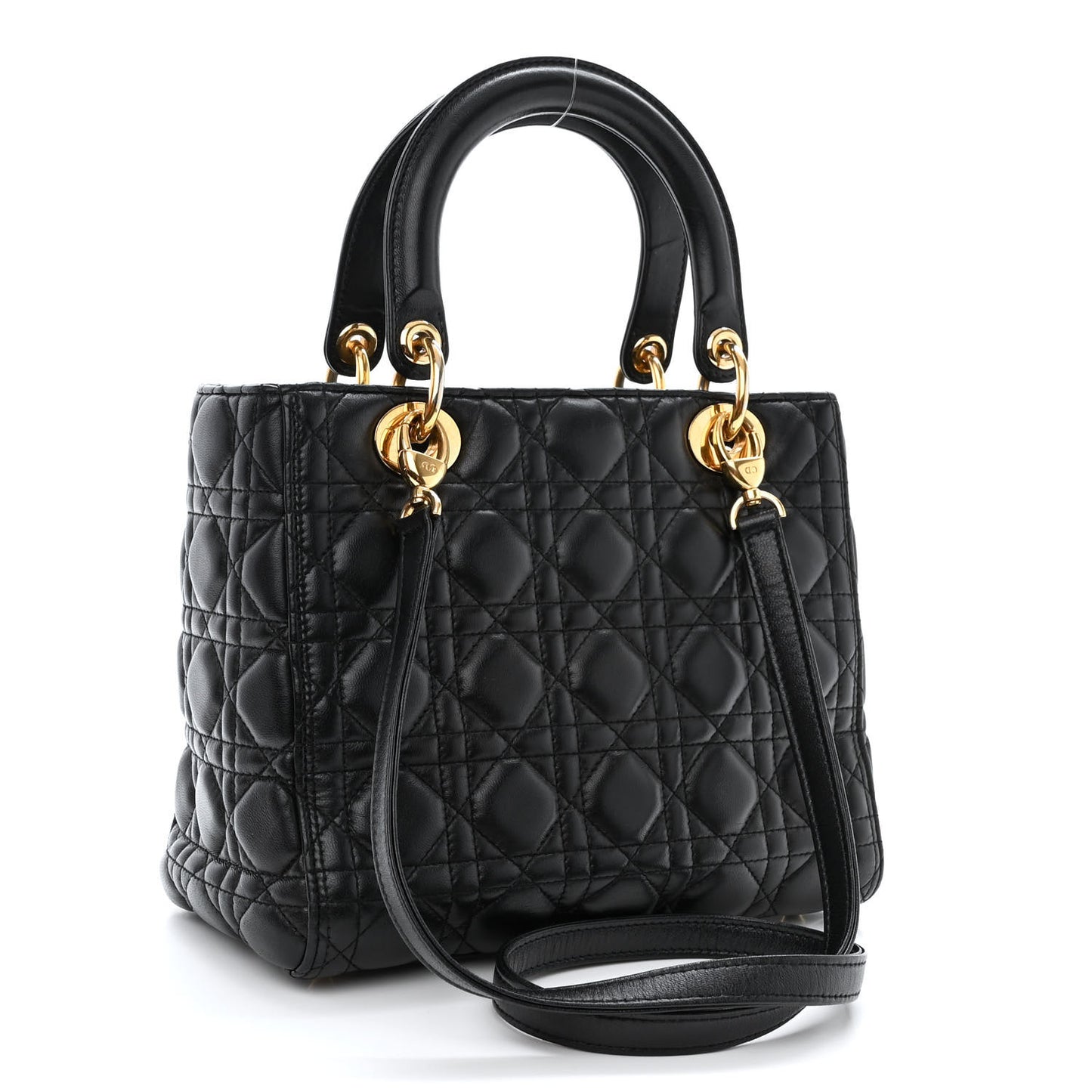 Lambskin Cannage Medium Lady Dior Black