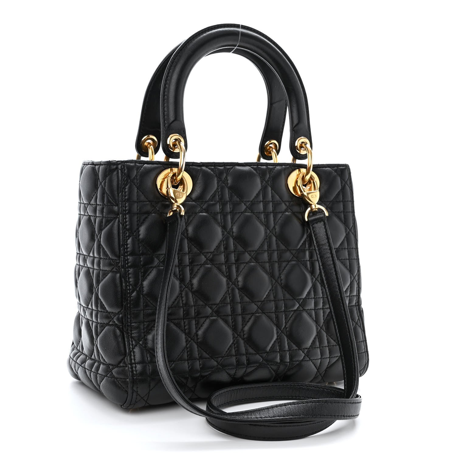 Christian Dior Lambskin Cannage Medium Lady Dior Black 3 of 11
