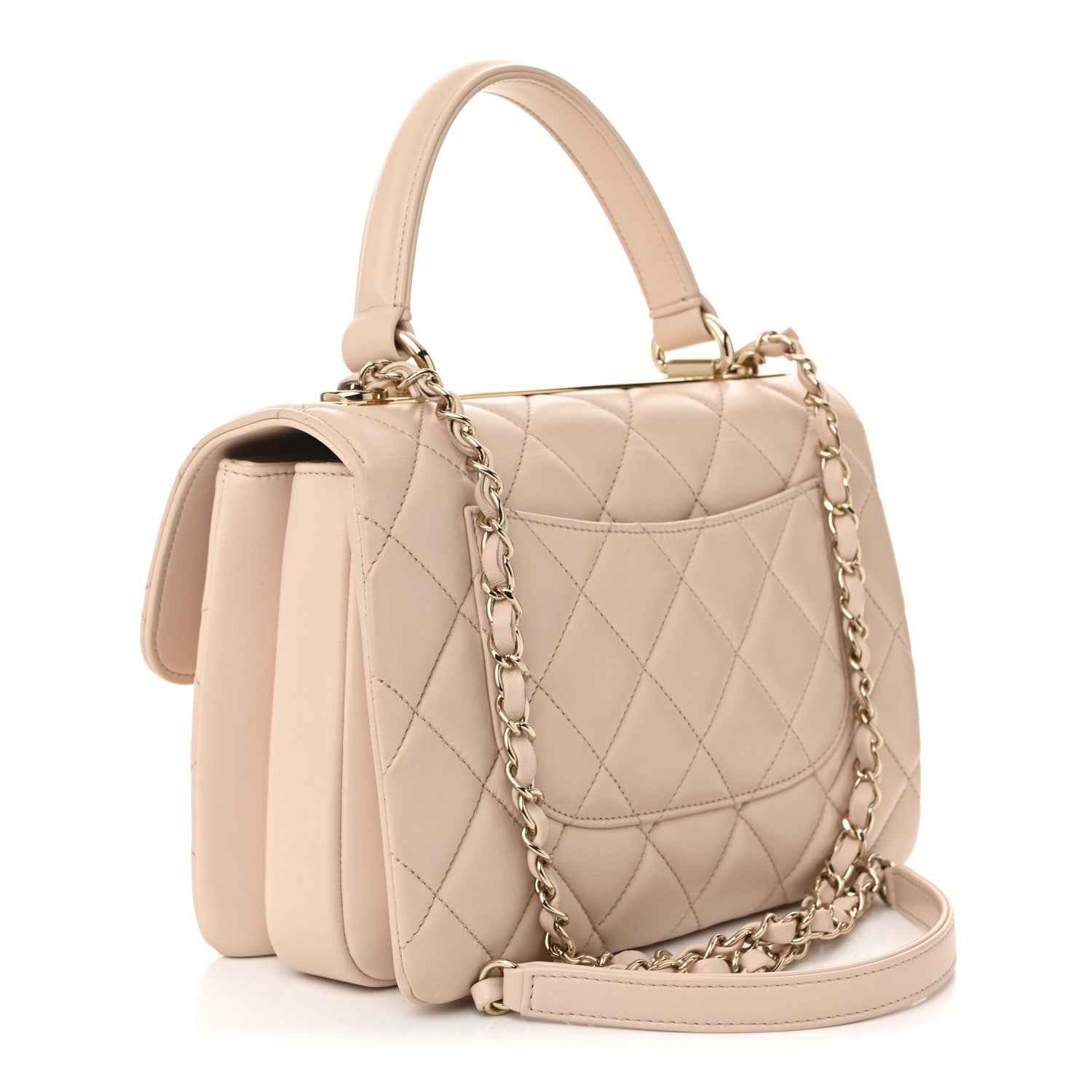 Chanel Lambskin Quilted Small Trendy CC Dual Handle Flap Bag Light Beige 3 of 11
