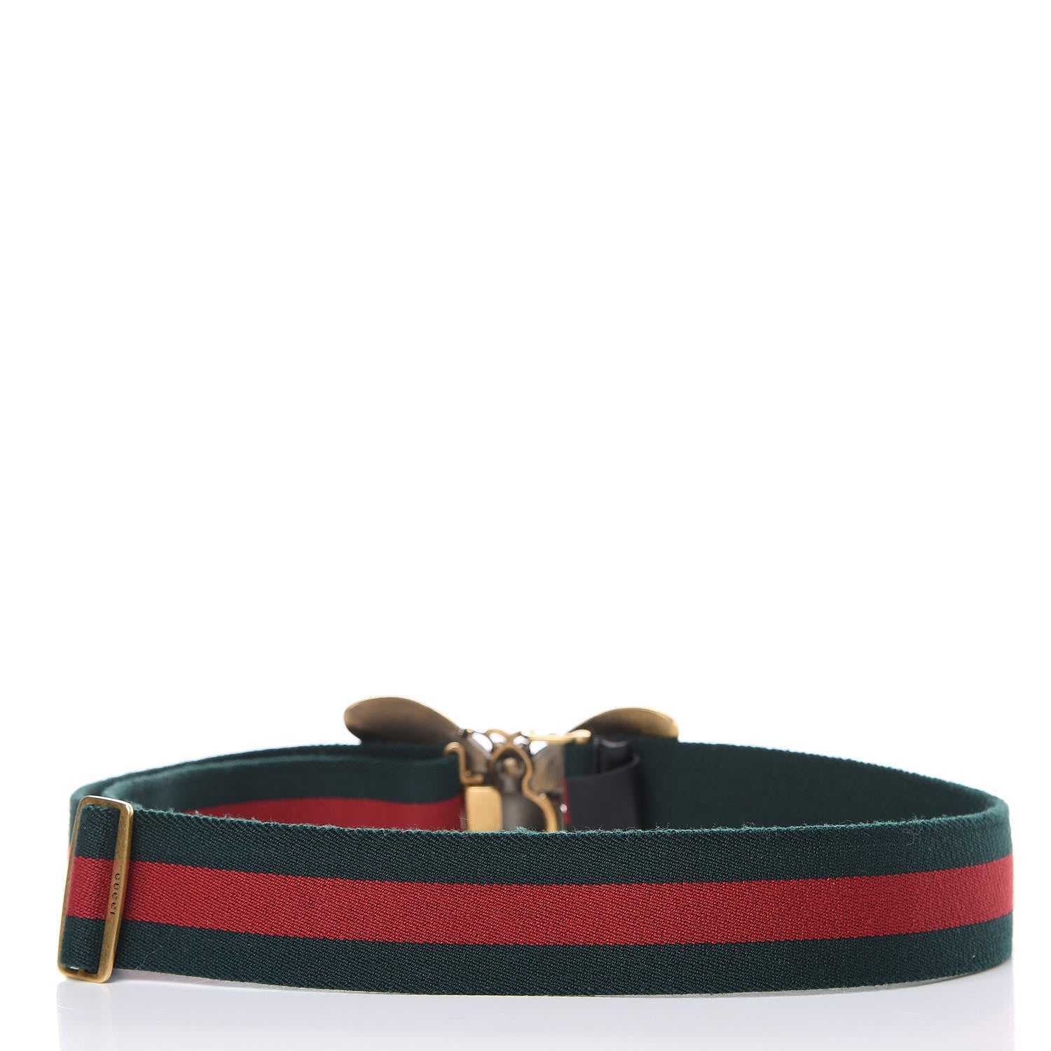 Gucci Web Queen Margaret Bee Belt 90 36 Red Green 4 of 6