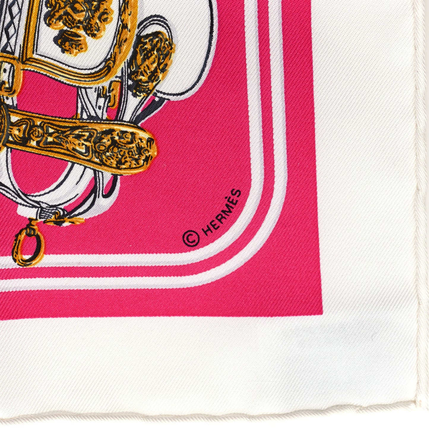 Silk Brides De Gala Nano Scarf 20 White Rose Fuchsia Or