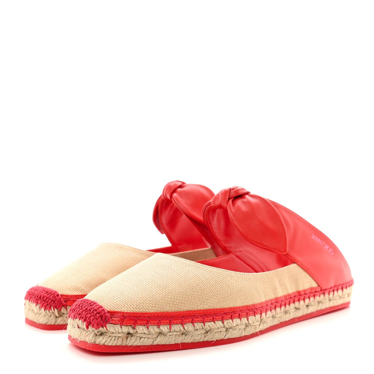Jimmy Choo Nappa Raffia Reka Flats 40.5 Paprika Natural 3 of 8