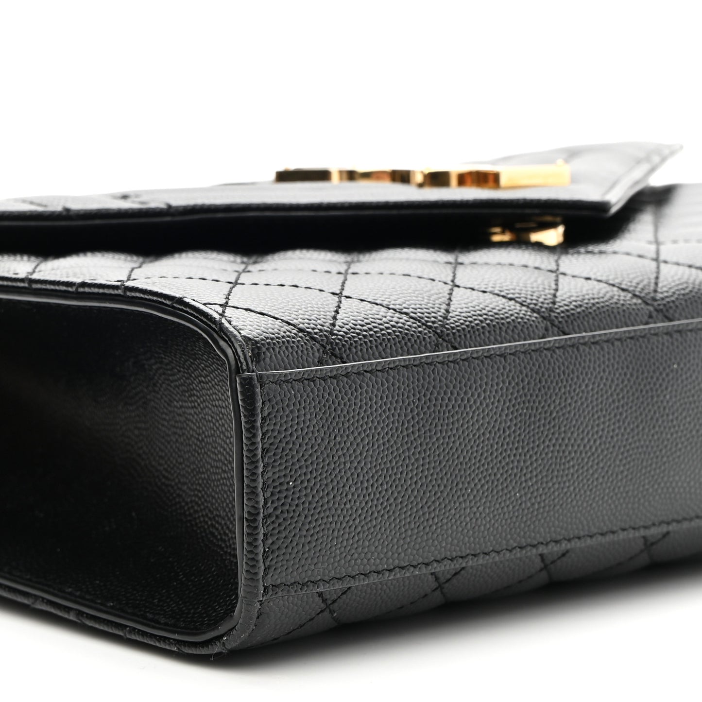 Grain De Poudre Textured Mixed Matelasse Triquilt Medium Monogram Satchel Black