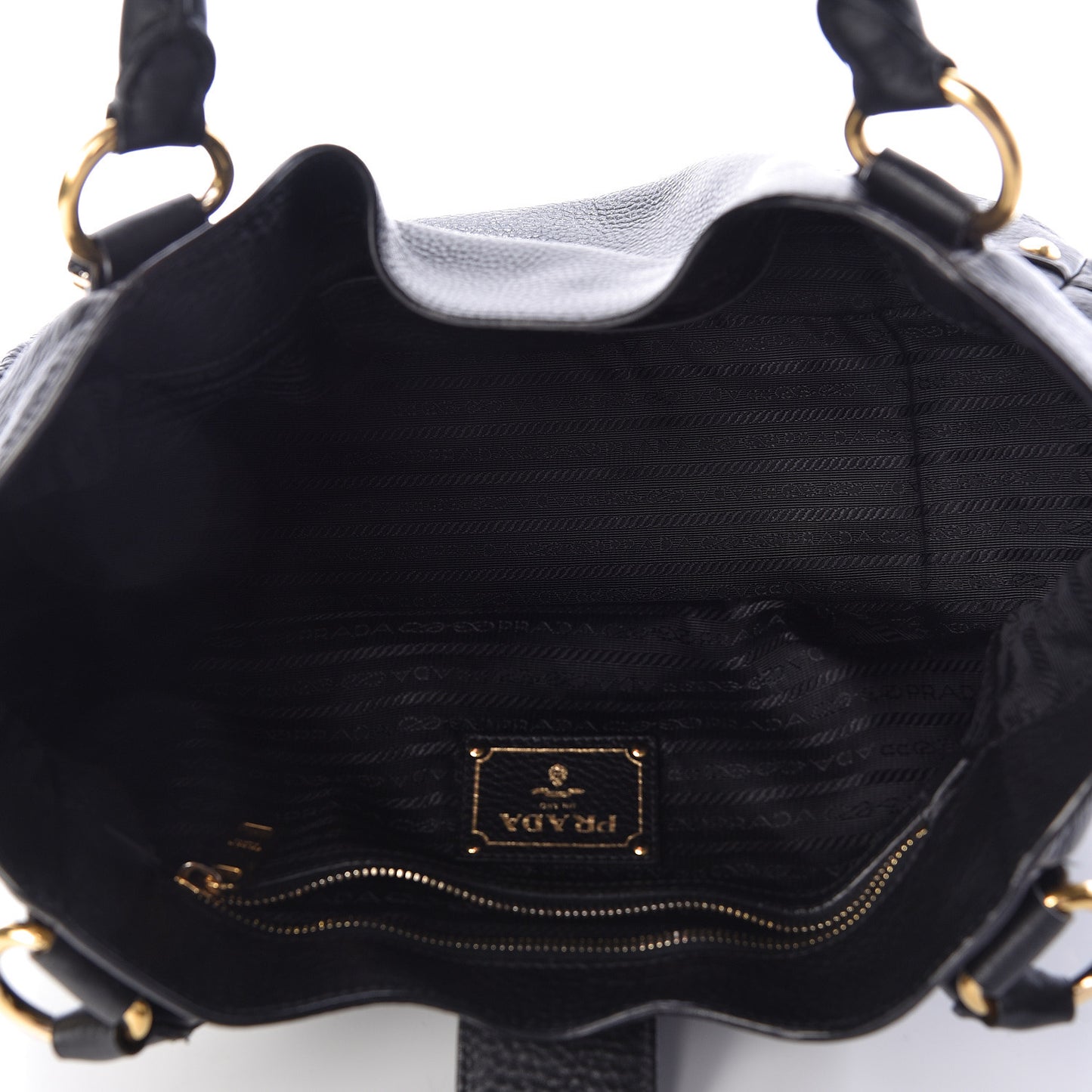 Vitello Daino Buckle Tote Black