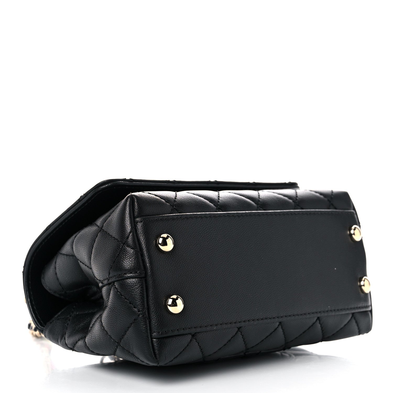 Chanel Goatskin Quilted Rainbow Extra Mini Coco Handle Flap Black 7 of 21