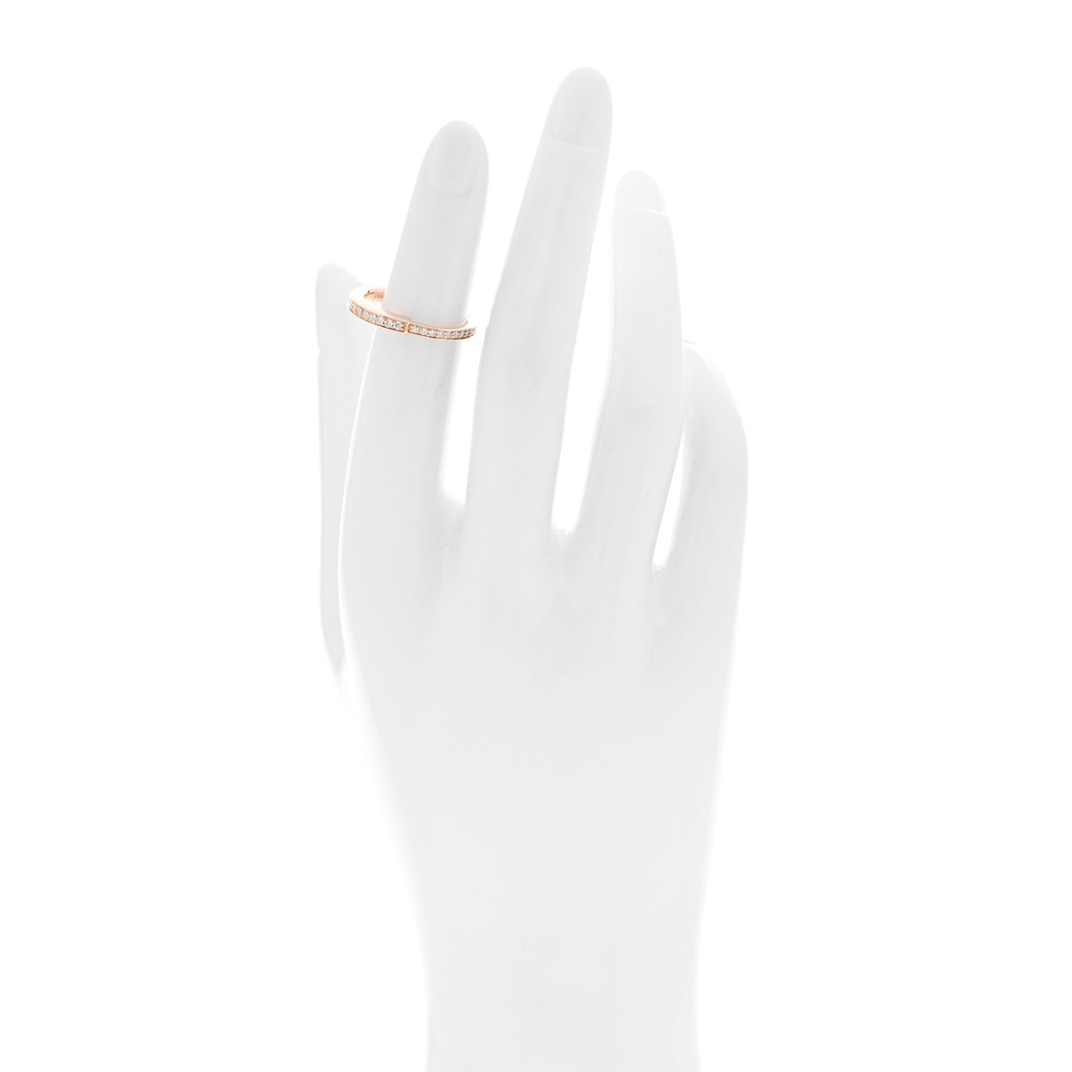 Tiffany 18K Rose Gold Diamond Lock Pave Ring 50 5.5 2 of 5