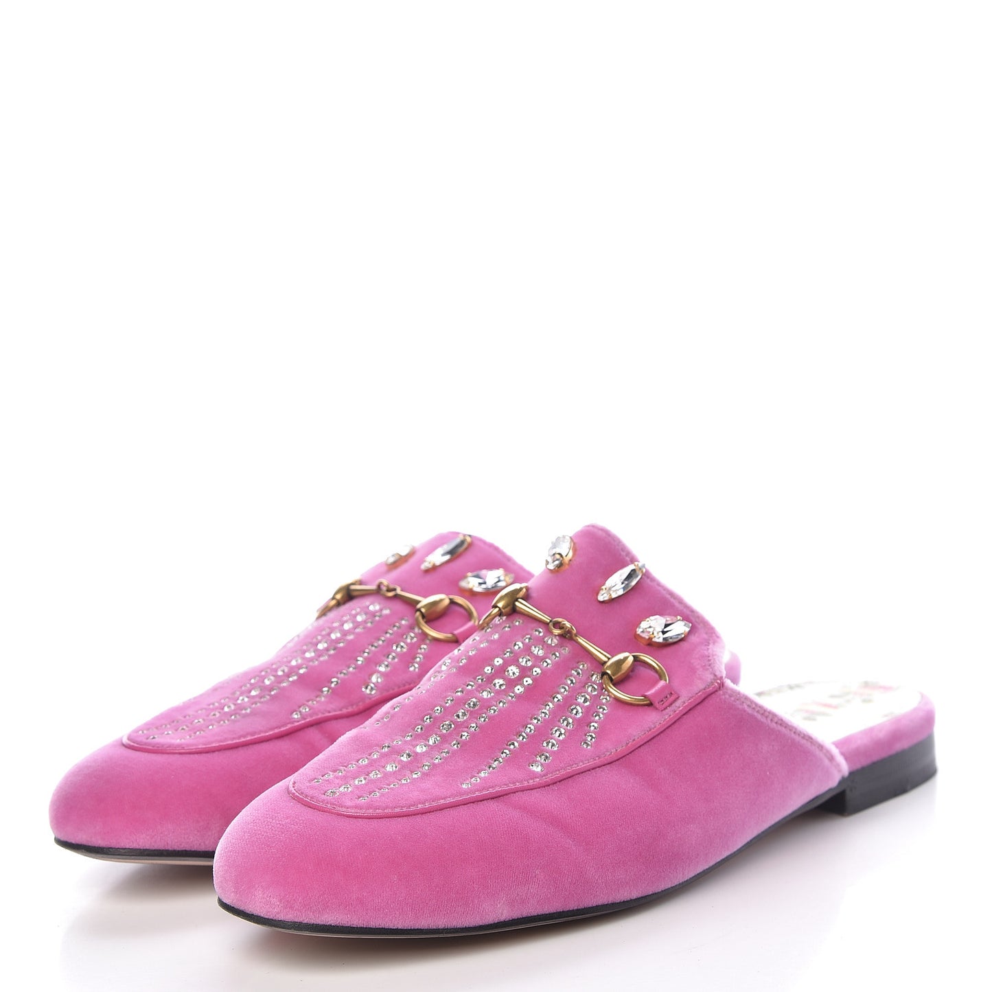 Velvet Marquise Crystals Womens Princetown Slippers 39.5 Malva Dark Malva